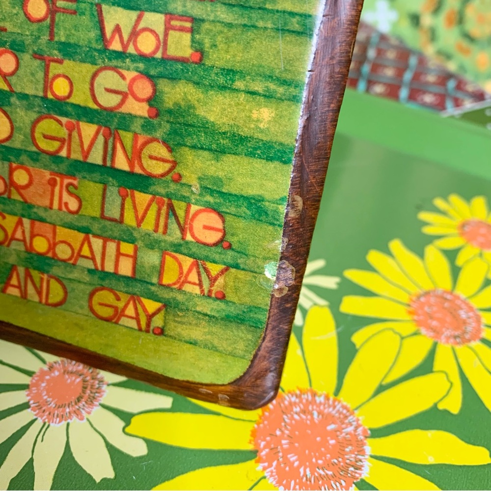 70s Découpage Plaque “Mondays Child” Verse - Picture 5 of 6